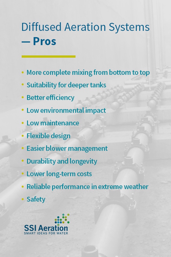 pros of diffused aeration systems